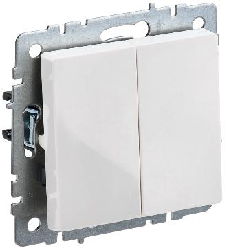 Переключатель 2-клавишный 10А IEK BRITE ВС10-2-6-БрБ белый BR-V22-0-10-K01 BR-V22-0-10-K01 - магазин электротехники Electroshop