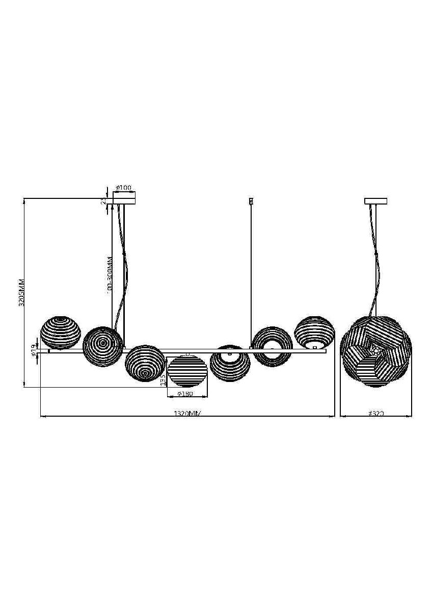 Подвесная люстра Maytoni Reels MOD268PL-07G MOD268PL-07G - магазин электротехники Electroshop