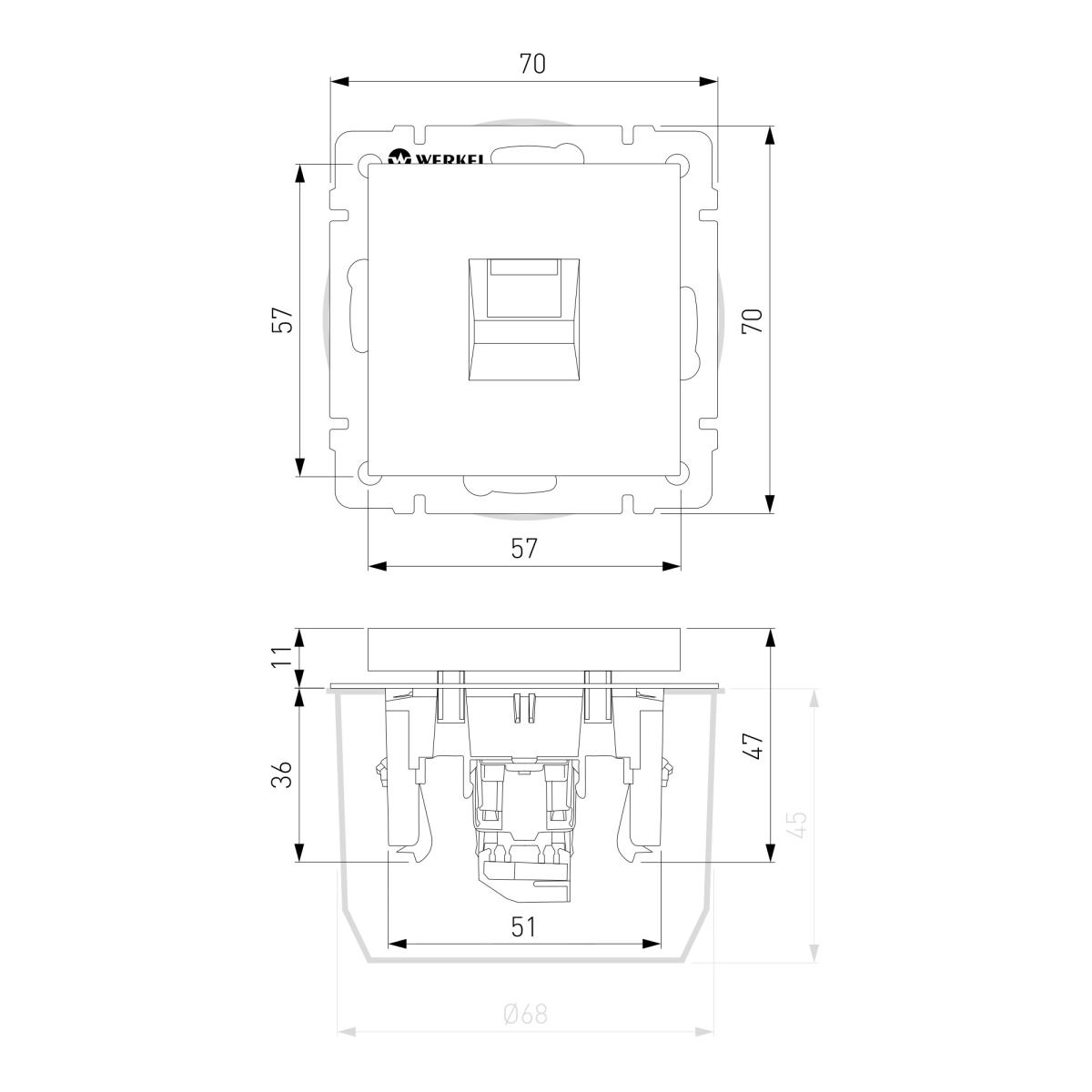 Розетка Werkel Ethernet RJ-45 перламутровый рифленый W1181013 4690389172717 4690389172717 - магазин электротехники Electroshop