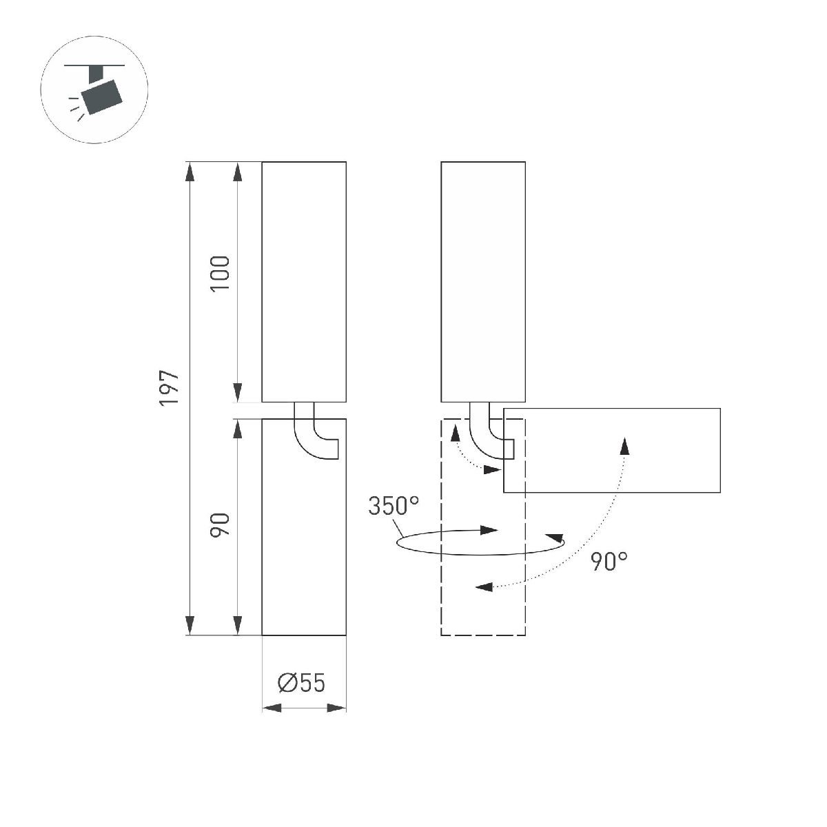 Спот Arlight SP-NUANCE-SURFACE-FLAP-R35-7W Day4000 049916 049916 - магазин электротехники Electroshop