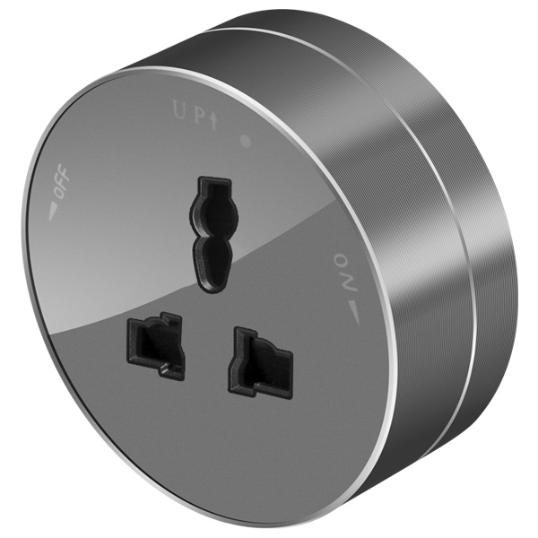 Розетка MuitiTrack универсальная круглая 13А 250В графит Systeme Electric MTK13002G MTK13002G - магазин электротехники Electroshop