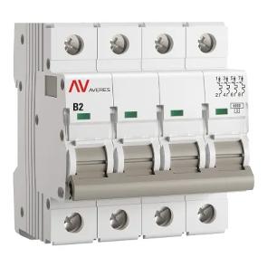 Выключатель автоматический EKF AVERES AV-6 2A (B) 4P трехфазный 6kA mcb6-4-02B-av mcb6-4-02B-av - магазин электротехники Electroshop