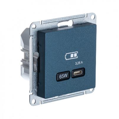 Зарядка USB тип С 65W высокоскоростная зарядка QC, PD Schneider Electric AtlasDesign изумруд ATN000827 ATN000827 - магазин электротехники Electroshop
