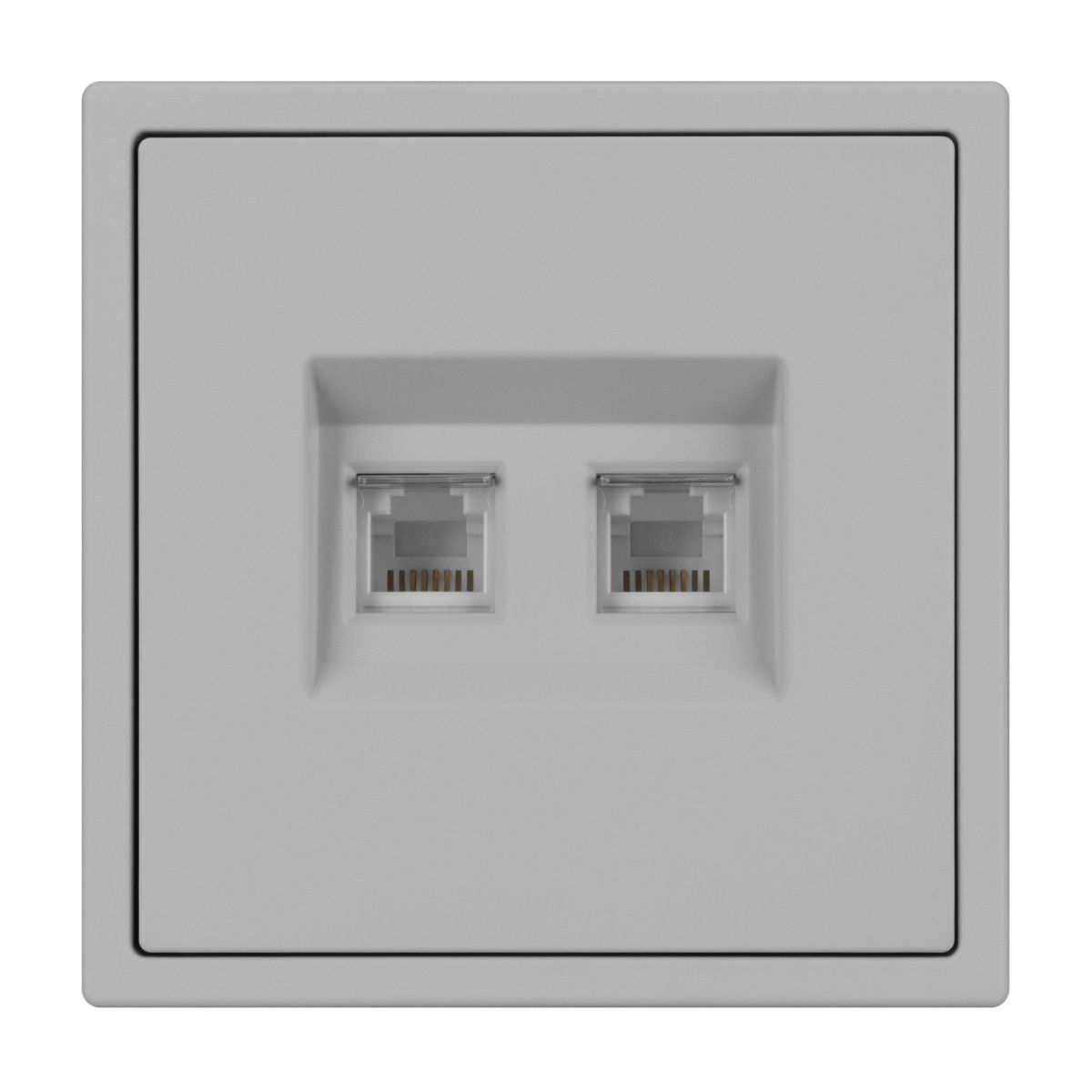 Розетка телефонная двойная софт-тач никель Arlight SCT-MTL2-SFPL-IS (2хRJ-11, 4C) 061890(1) 061890(1) - магазин электротехники Electroshop