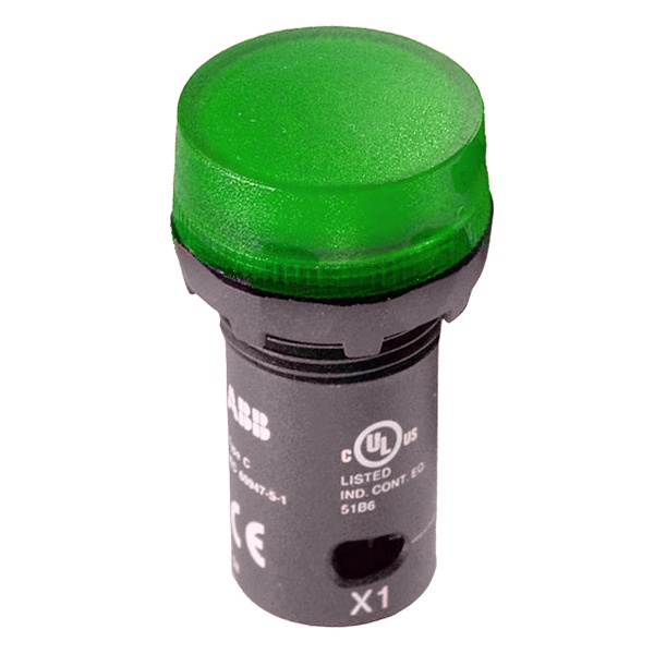 Лампа ABB CL2-523G d22мм зеленая со встроенным светодиодом 230В AC 1SFA619403R5232 1SFA619403R5232 - магазин электротехники Electroshop