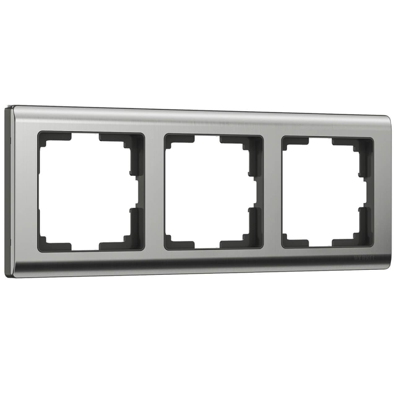Рамка на 3 поста Werkel Metallic глянцевый никель W0031602 4690389159053 4690389159053 - магазин электротехники Electroshop
