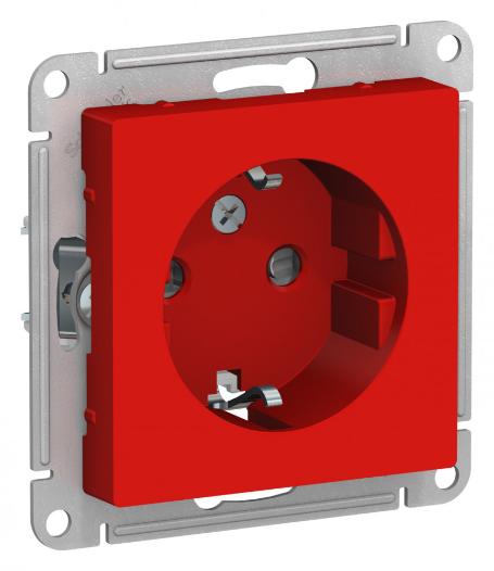 Розетка с заземлением со шторками 16А AtlasDesign Aqua красный Systeme Electric ATN002045 ATN002045 - магазин электротехники Electroshop