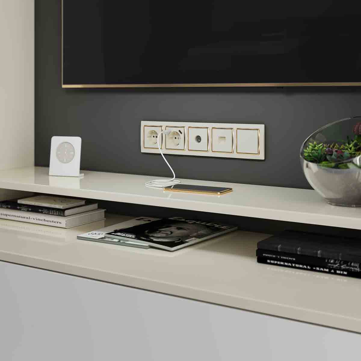 ТВ-розетка проходная Werkel (слоновая кость) W1184003 4690389155819 4690389155819 - магазин электротехники Electroshop