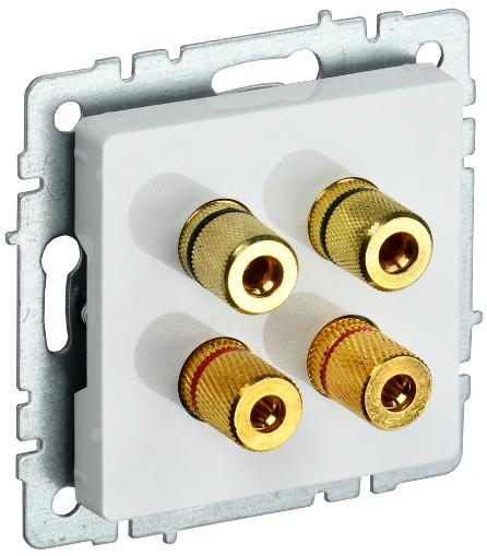 Аудиорозетка 4-местная IEK BRITE РА10-БрБ)белый BR-S40-K01 BR-S40-K01 - магазин электротехники Electroshop
