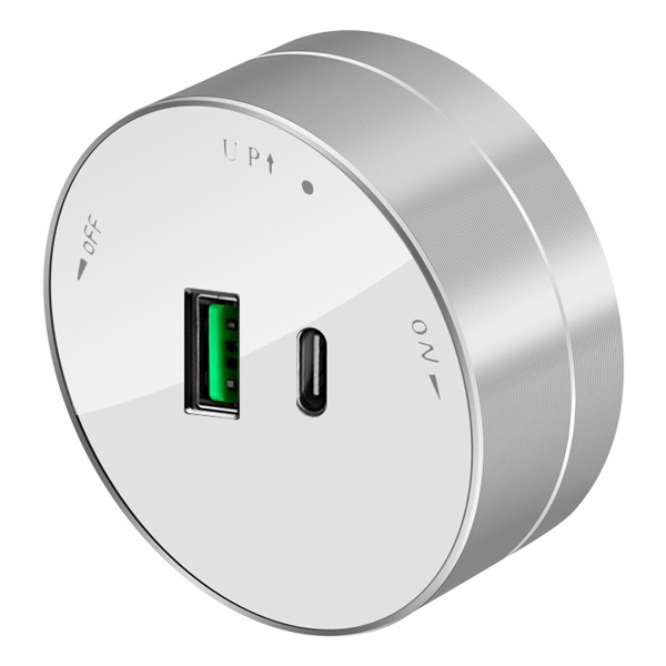 Розетка для зарядки MuitiTrack 2хUSB (тип А+С) круглая 18Вт 5В 3А белый Systeme Electric MTK13003W MTK13003W - магазин электротехники Electroshop