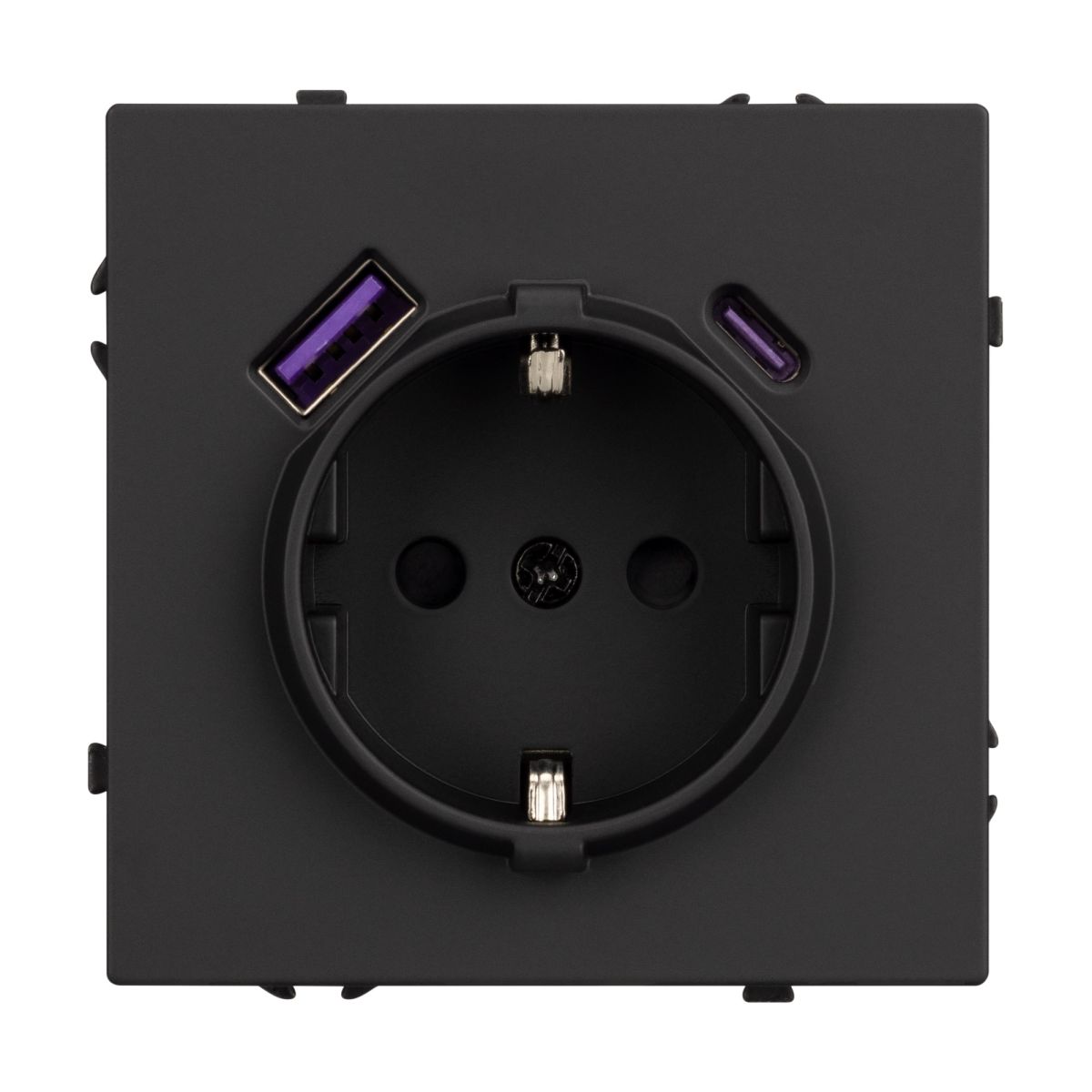 Розетка зк со шторками с USB тип А+С софт-тач черный оникс Arlight SCT-MUAC-SFPL-BK (250V, 16A) 054285(1) 054285(1) - магазин электротехники Electroshop