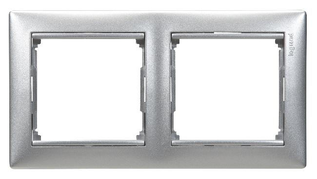 Рамка Legrand Valena 2 поста Алюминий 770152 770152 - магазин электротехники Electroshop