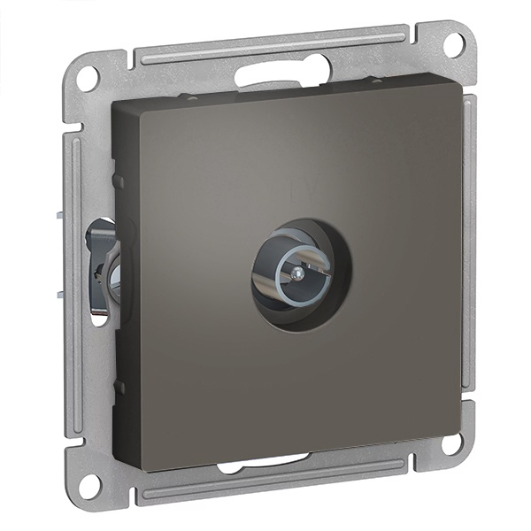 TV розетка оконечная 1DB AtlasDesign сталь Systeme Electric ATN000991 ATN000991 - магазин электротехники Electroshop