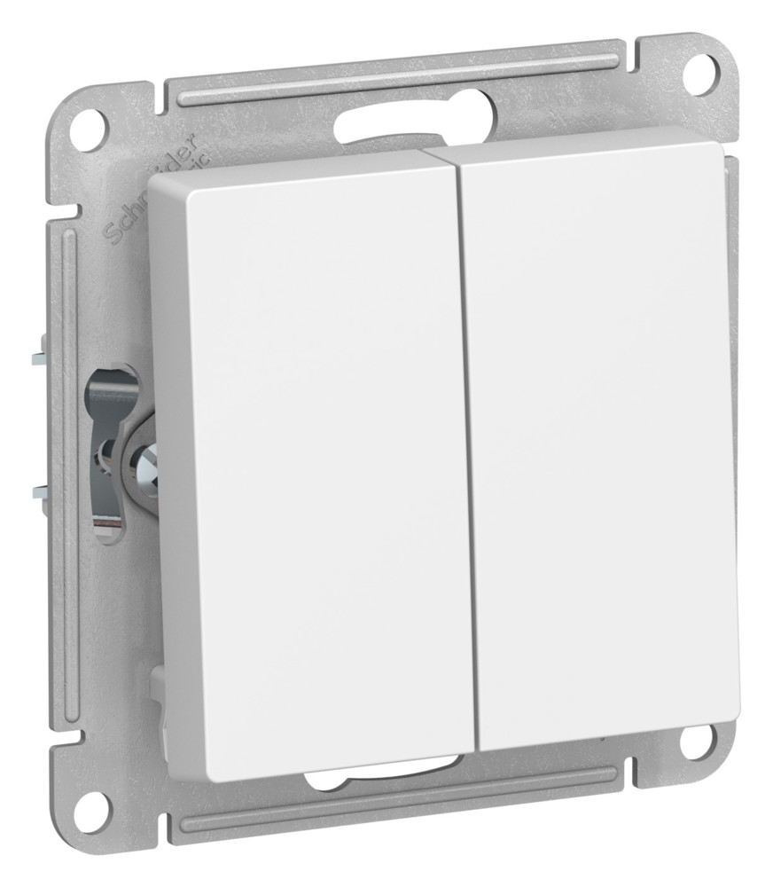 Двухклавишный выключатель 10А AtlasDesign лотос Systeme Electric ATN001351 ATN001351 - магазин электротехники Electroshop