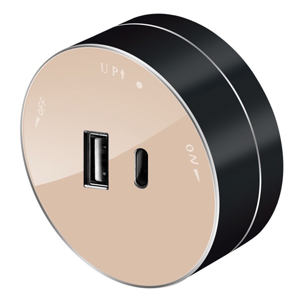 Розетка для зарядки MultiTrack 2хUSB (тип А+С) круглая 18Вт 5В 3А песочный Systeme Electric MTK13003P MTK13003P - магазин электротехники Electroshop