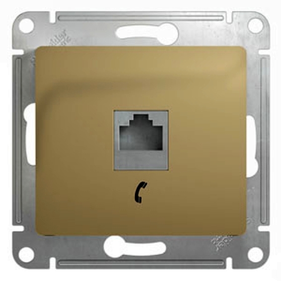 Розетка телефонная RJ11 механизм Schneider Electric Glossa титан GSL000481T GSL000481T - магазин электротехники Electroshop