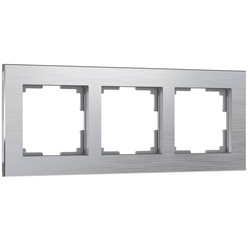 Рамка на 3 поста Werkel Aluminium алюминий W0031706 4690389158063 4690389158063 - магазин электротехники Electroshop