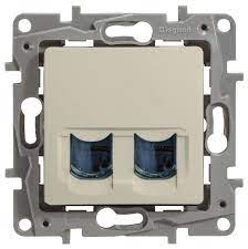 Розетка компьютерная двойная Legrand Etika 2xRJ45 кат. 6e UTP, слоновая кость (бежевый) 672354 672354 - магазин электротехники Electroshop