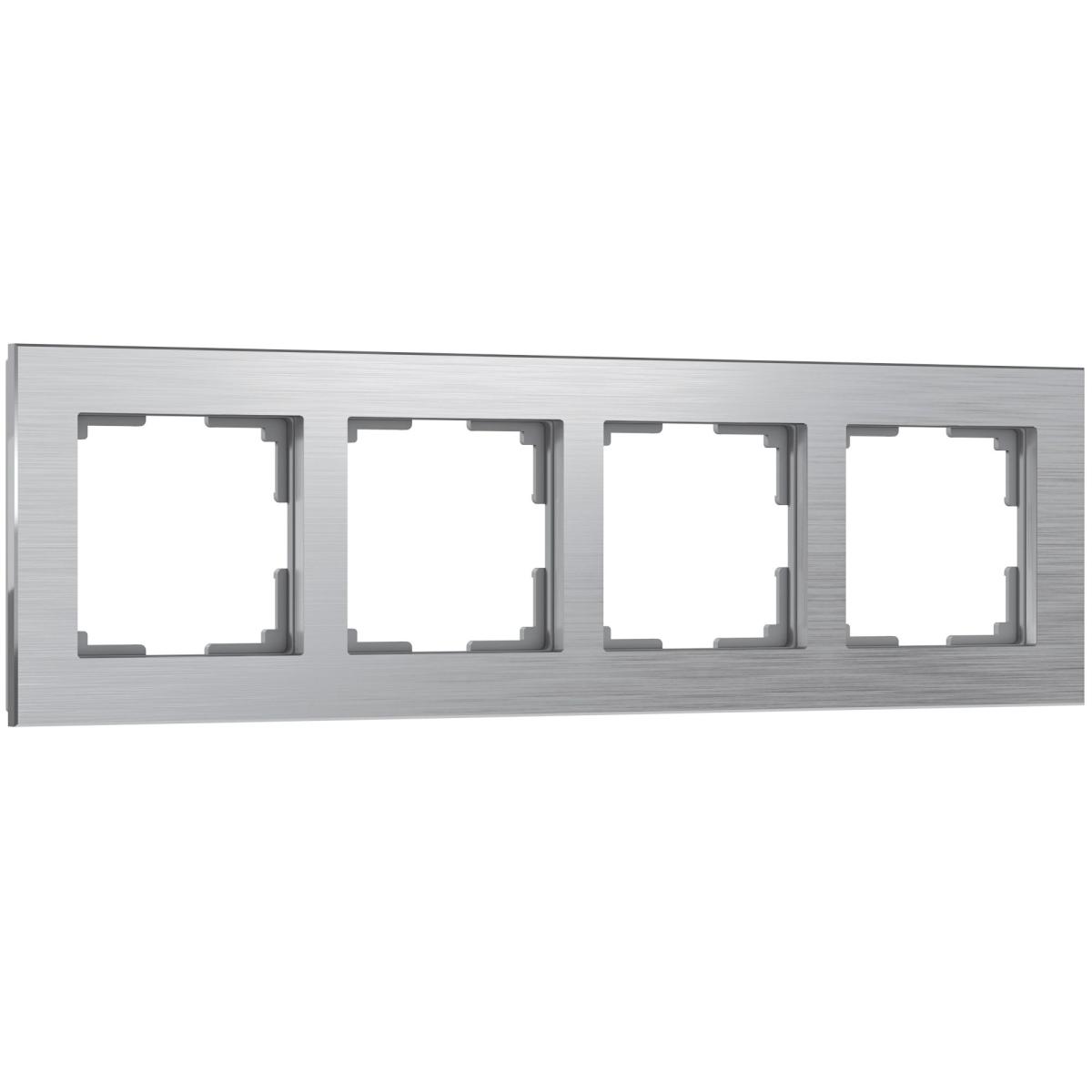 Рамка на 4 поста Werkel Aluminium алюминий W0041706 4690389158070 4690389158070 - магазин электротехники Electroshop