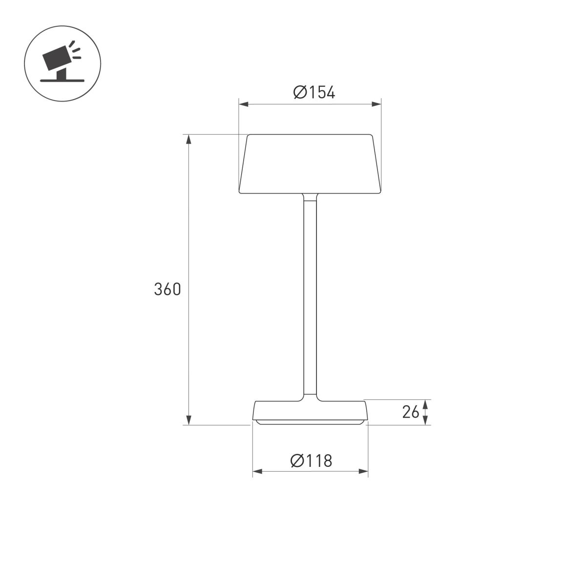 Настольная лампа аккумуляторная Arlight SP-LATIDE-1.5W Warm2700 (Черный, 125 deg, 5V) (IP54 Металл) 060834 060834 - магазин электротехники Electroshop