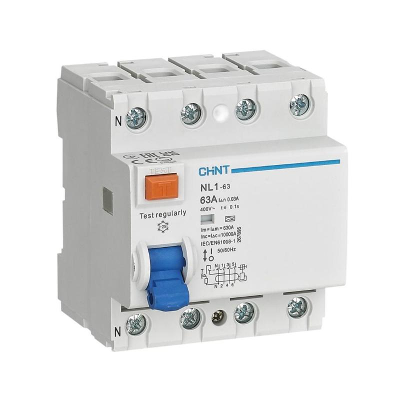 УЗО NL1-63 6kA 4P 25A 300mA тип AC (R) CHINT ВДТ 200229 200229 - магазин электротехники Electroshop
