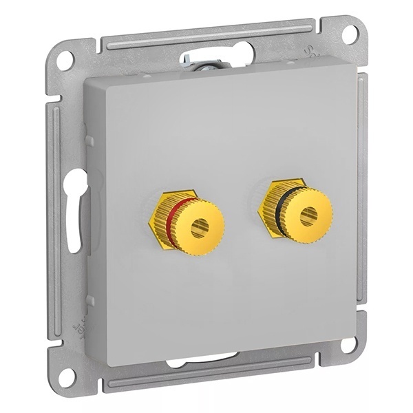 Аудиорозетка двойная AtlasDesign алюминий Systeme Electric ATN000387 ATN000387 - магазин электротехники Electroshop