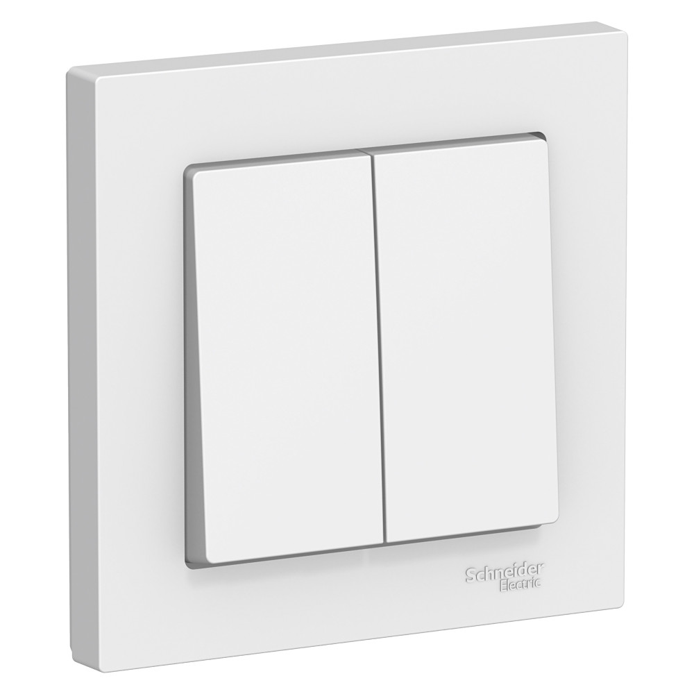 Двухклавишный выключатель 10А в сборе AtlasDesign белый Systeme Electric ATN000152 ATN000152 - магазин электротехники Electroshop