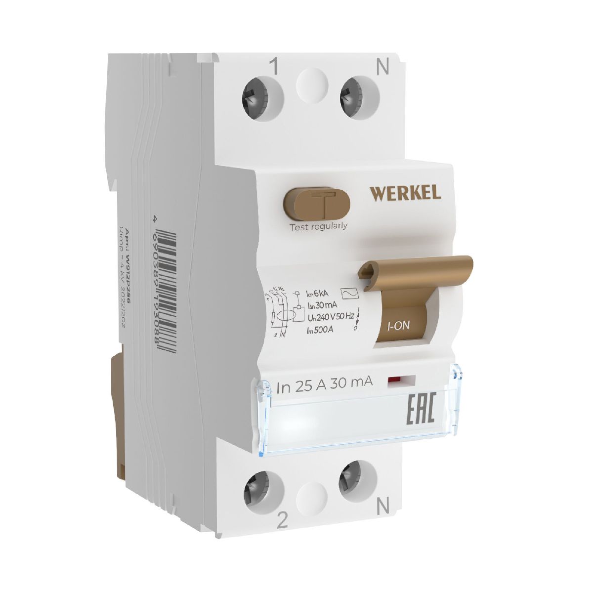 Устройство защитного отключения 1P+N 25 A 30 mА АС 6 kА Werkel W912P256 4690389193088 a062442 4690389193088 - магазин электротехники Electroshop