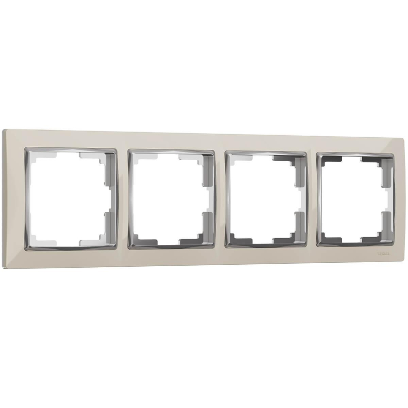 Рамка на 4 поста Werkel Snabb W0041903 слоновая кость/хром 4690389160912 4690389160912 - магазин электротехники Electroshop