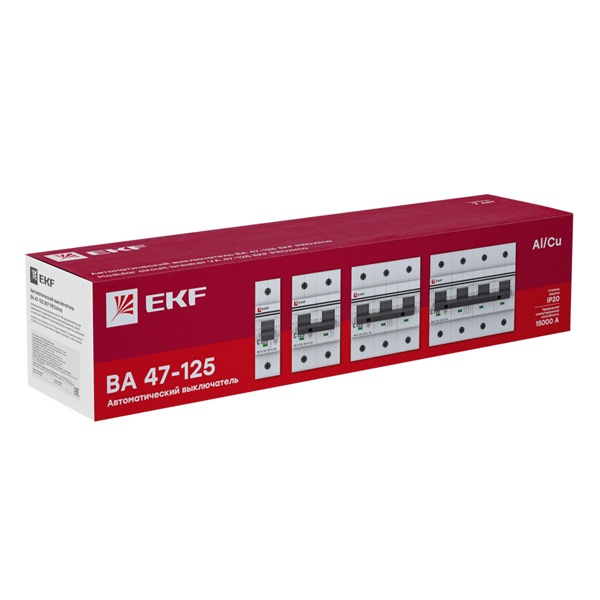 Автоматический выключатель 1P 125А (C) 15кА ВА 47-125 EKF PROxima (автомат) mcb47125-1-125C mcb47125-1-125C - магазин электротехники Electroshop