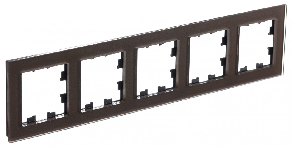 Рамка AtlasDesign Nature 5 постов оргстекло мокко Systeme Electric ATN320605 ATN320605 - магазин электротехники Electroshop