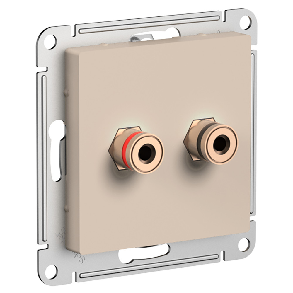 Аудиорозетка двойная AtlasDesign песочная Systeme Electric ATN001287 ATN001287 - магазин электротехники Electroshop
