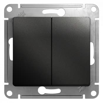 Двухклавишный выключатель 10А механизм Schneider Electric Glossa антрацит GSL000751 GSL000751 - магазин электротехники Electroshop