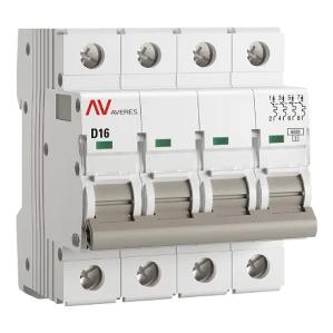 Выключатель автоматический EKF AVERES AV-6 16A (D) 4P трехфазный 6kA mcb6-4-16D-av mcb6-4-16D-av - магазин электротехники Electroshop