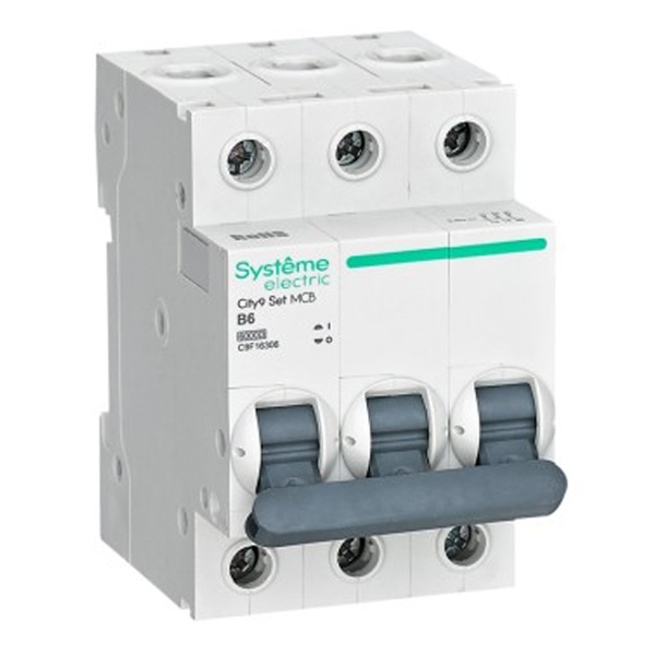 Автоматический выключатель Systeme Electric City9 Set 3П 6А В 6кА 400В (автомат) C9F16306 C9F16306 - магазин электротехники Electroshop