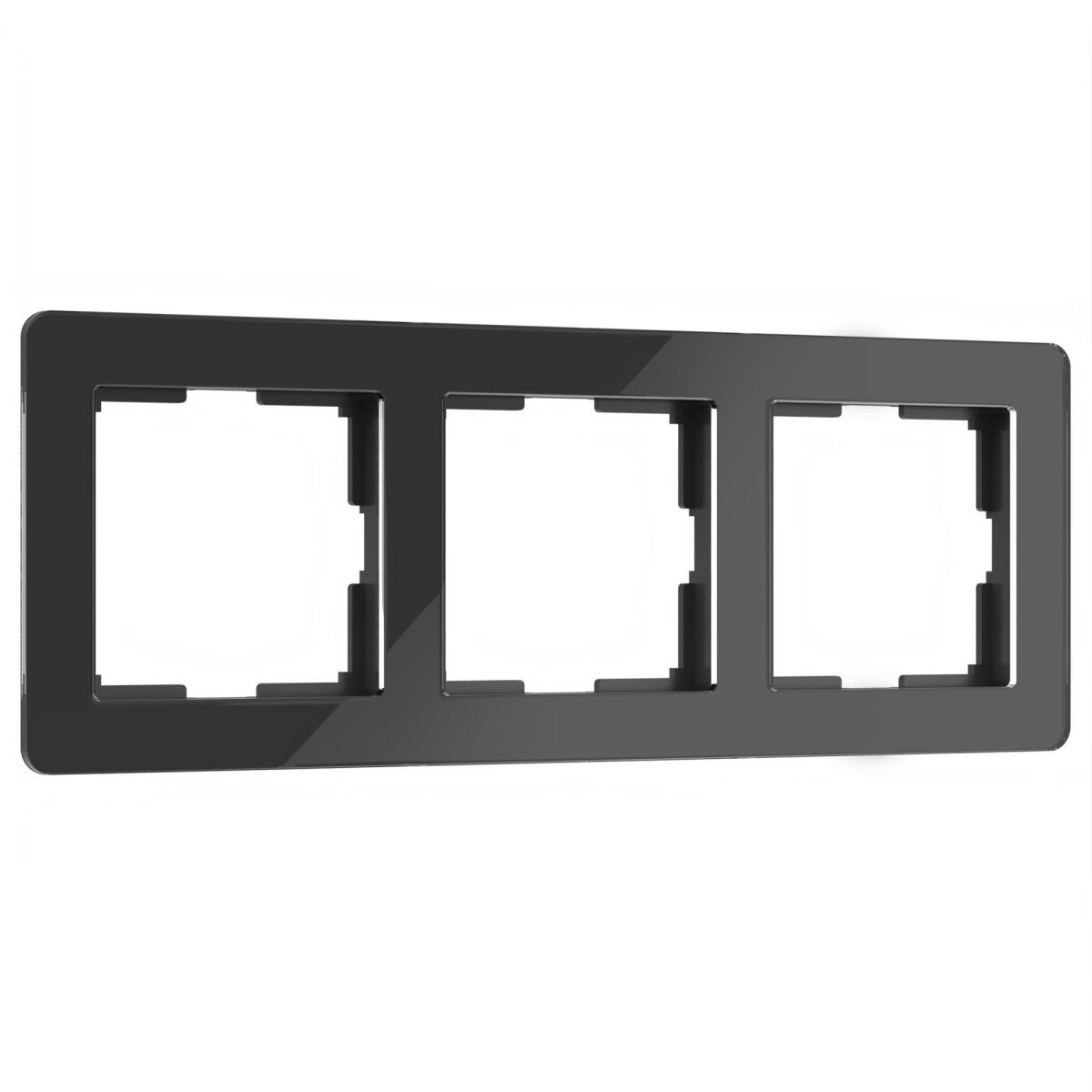 Рамка на 3 поста Werkel Acrylic черный 4690389184888 W0032708 4690389184888 - магазин электротехники Electroshop