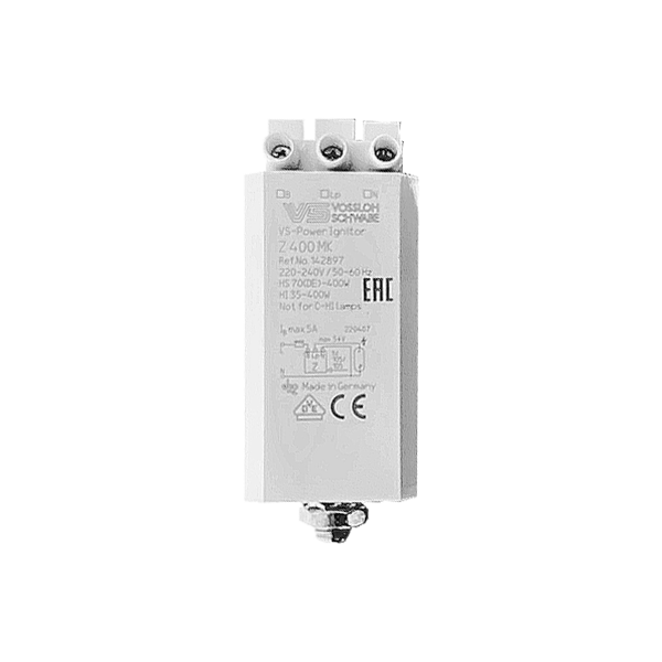 ИЗУ Vossloh Schwabe Z 400 MK VS-POWER 35-400W 220-240V 5A 4-5kV 78x34x27 1м для натриевых и металлогалогенных ламп, не для C-HI ламп 142897 142897 - магазин электротехники Electroshop