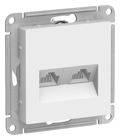 Розетка двойная компьютерная RJ45+RJ45 кат.5E AtlasDesign белый Systeme Electric ATN000185 ATN000185 - магазин электротехники Electroshop