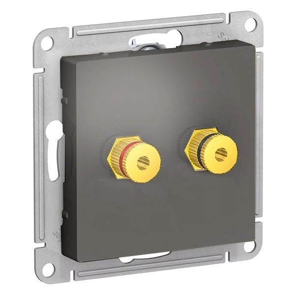 Аудиорозетка двойная AtlasDesign сталь Systeme Electric ATN000987 ATN000987 - магазин электротехники Electroshop