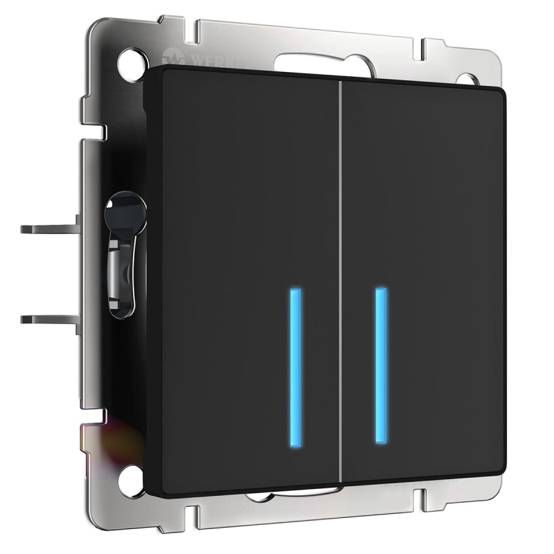 Сенсорный выключатель двухклавишный с функцией Wi-Fi Werkel черный W4520608 4690389171260 4690389171260 - магазин электротехники Electroshop