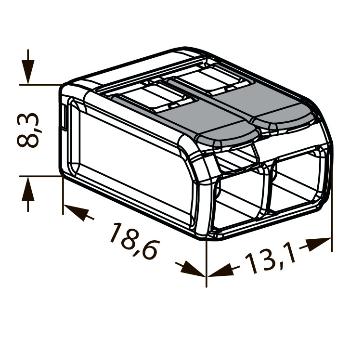 Клеммник WAGO 2 (одножильных или многожильных) х 0,08-4мм2 32A Cu 221-412 221-412 - магазин электротехники Electroshop