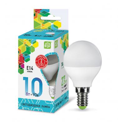 Лампа светодиодная LED-ШАР-standard 10Вт 230В Е14 4000К 900Лм ASD 4690612015453 - магазин электротехники Electroshop