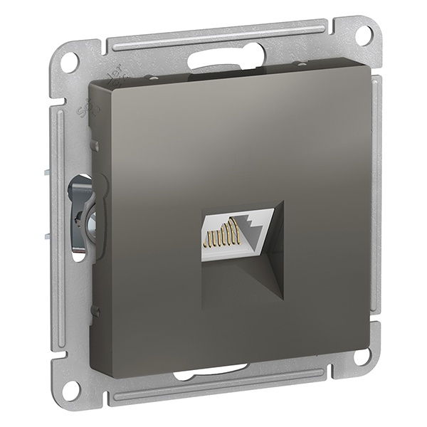 Розетка компьютерная RJ45 кат 6А AtlasDesign сталь Systeme Electric ATN000986 ATN000986 - магазин электротехники Electroshop