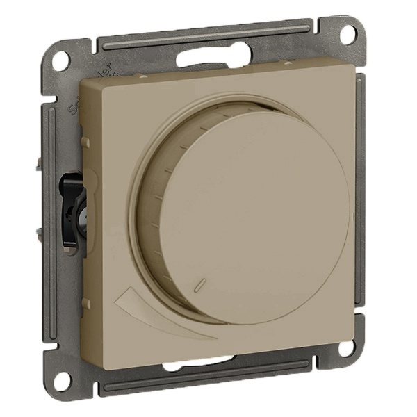 Светорегулятор (диммер) поворотно-нажимной LED RC 400Вт AtlasDesign шампань Systeme Electric ATN000523 ATN000523 - магазин электротехники Electroshop