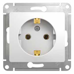 Розетка с заземлением 16А механизм Schneider Electric Glossa белый GSL000143 GSL000143 - магазин электротехники Electroshop