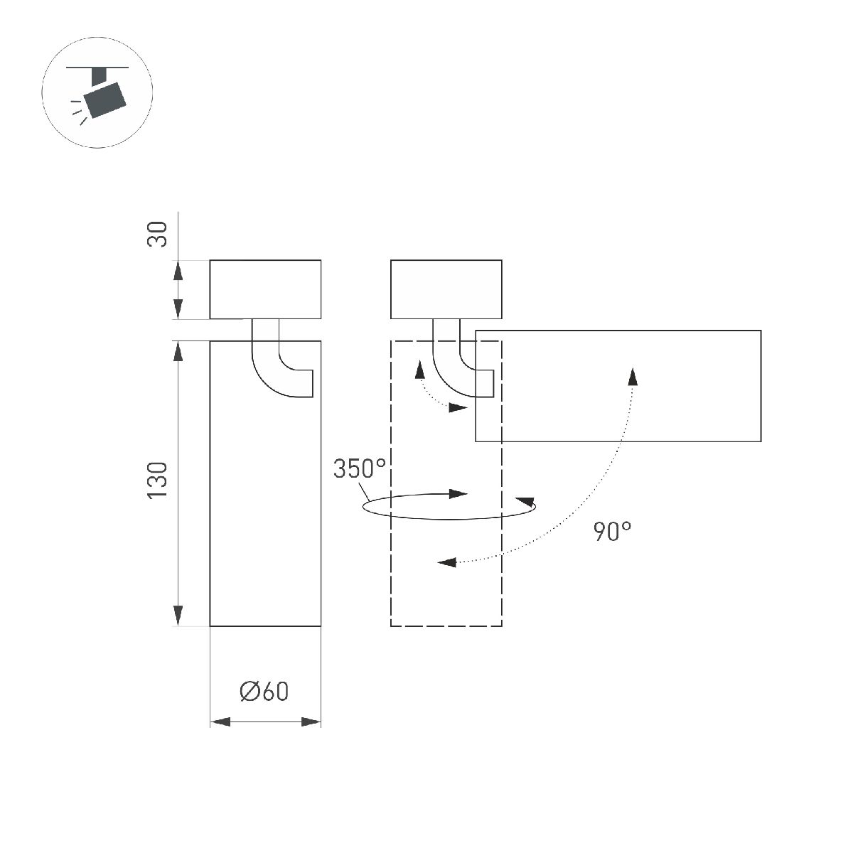 Спот Arlight SP-GABI-SURFACE-FLAP-R60-12W Warm3000 052348 052348 - магазин электротехники Electroshop