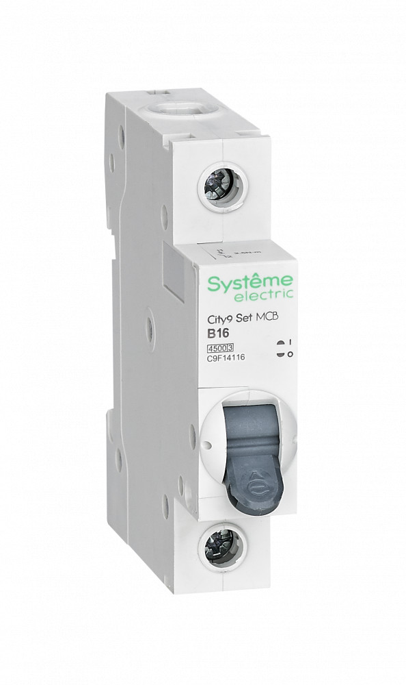 Автоматический выключатель Systeme Electric City9 Set 1П 16А В 4,5кА 230В (автомат) C9F14116 C9F14116 - магазин электротехники Electroshop