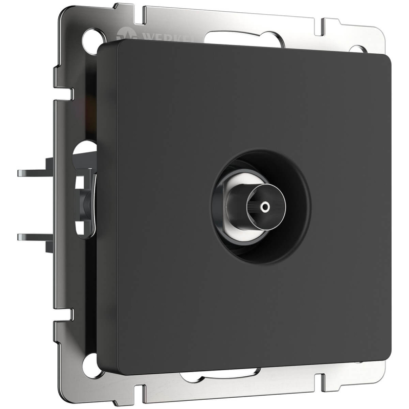 ТВ-розетка Werkel оконечная черный матовый W1183008 4690389157028 4690389157028 - магазин электротехники Electroshop