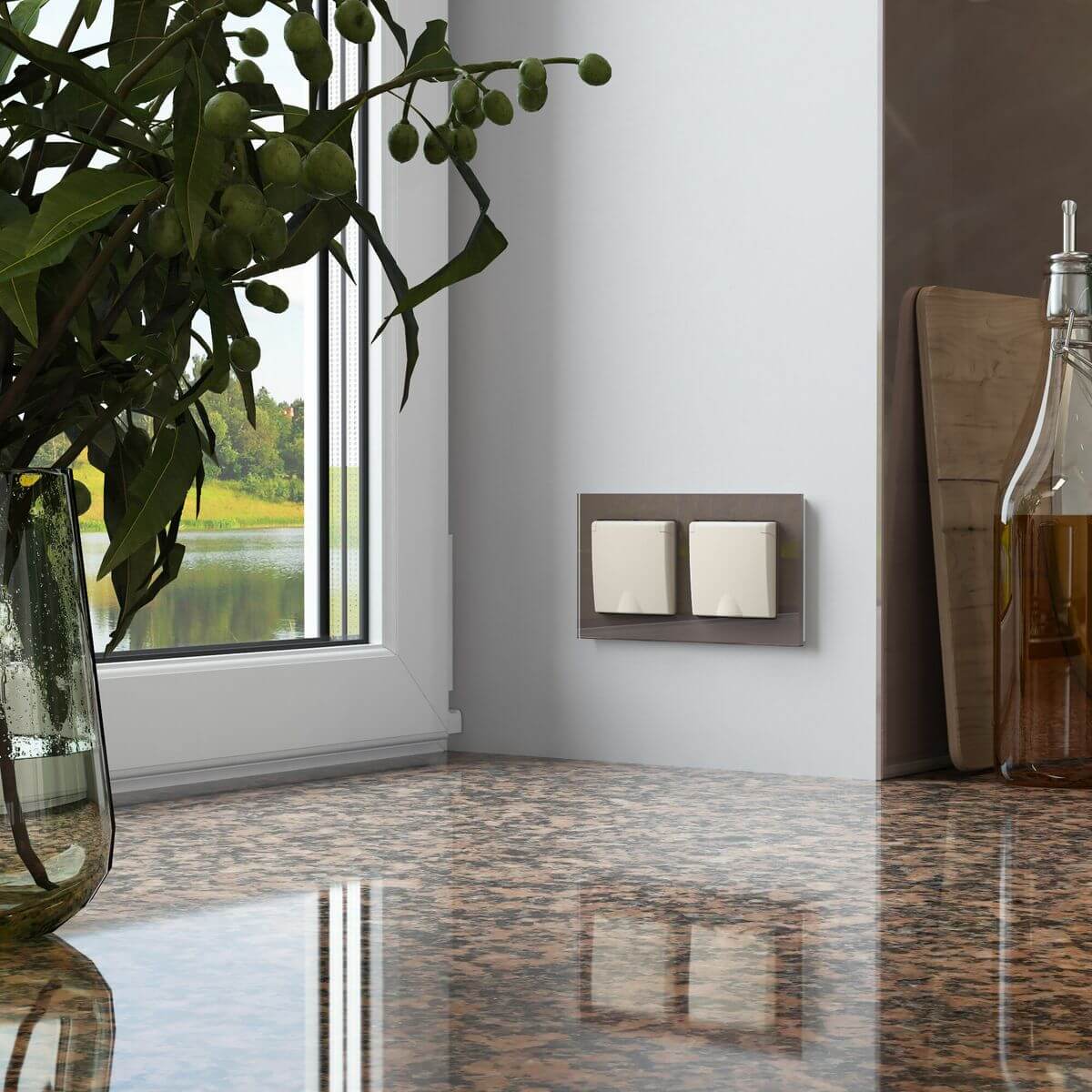 Розетка с заземлением и шторками c крышкой Werkel 4690389213175 W1171262 4690389213175 - магазин электротехники Electroshop