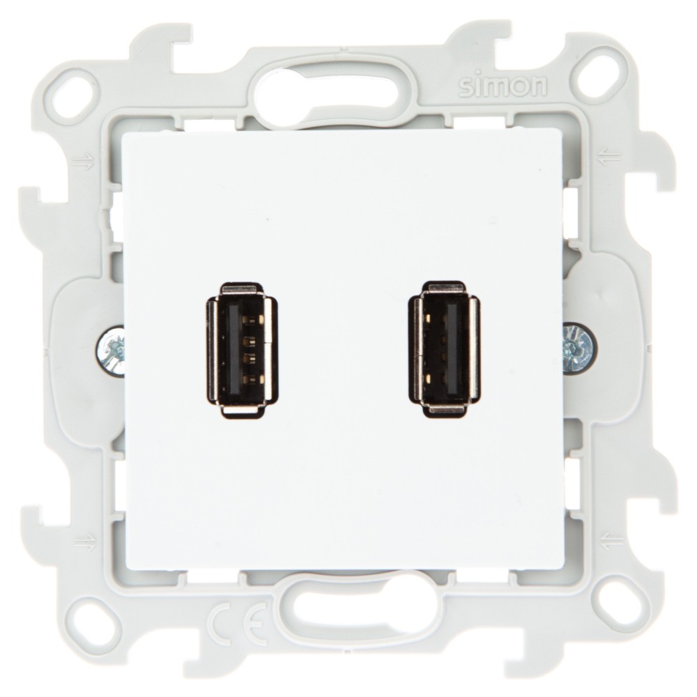 Розетка 2хUSB Simon 24 Harmonie белый 2411090-030 2411090-030 - магазин электротехники Electroshop
